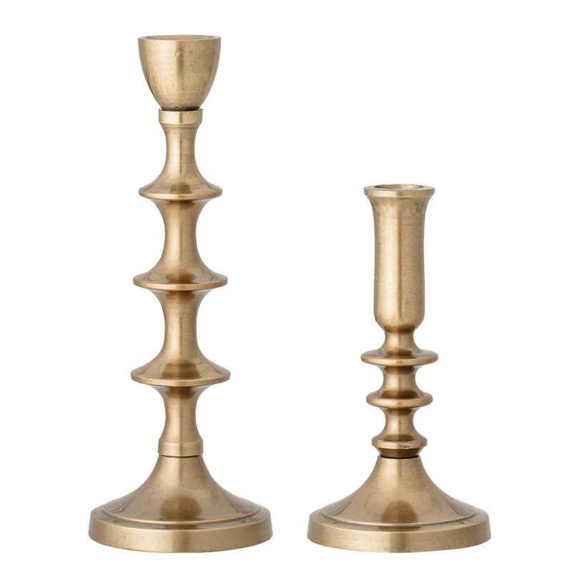 Antique Gold Taper Candle Holders, Set of 2 | Jansen Home