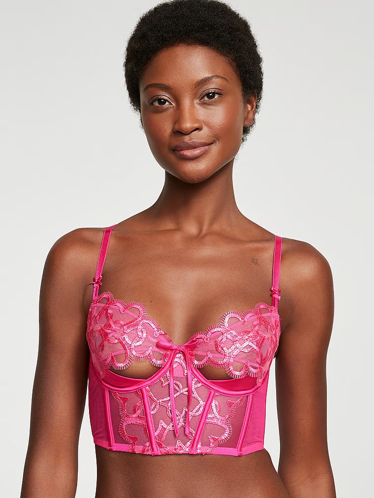 Wicked Shimmer Heart Embroidery Open-Cup Corset Top | Victoria's Secret (US / CA )