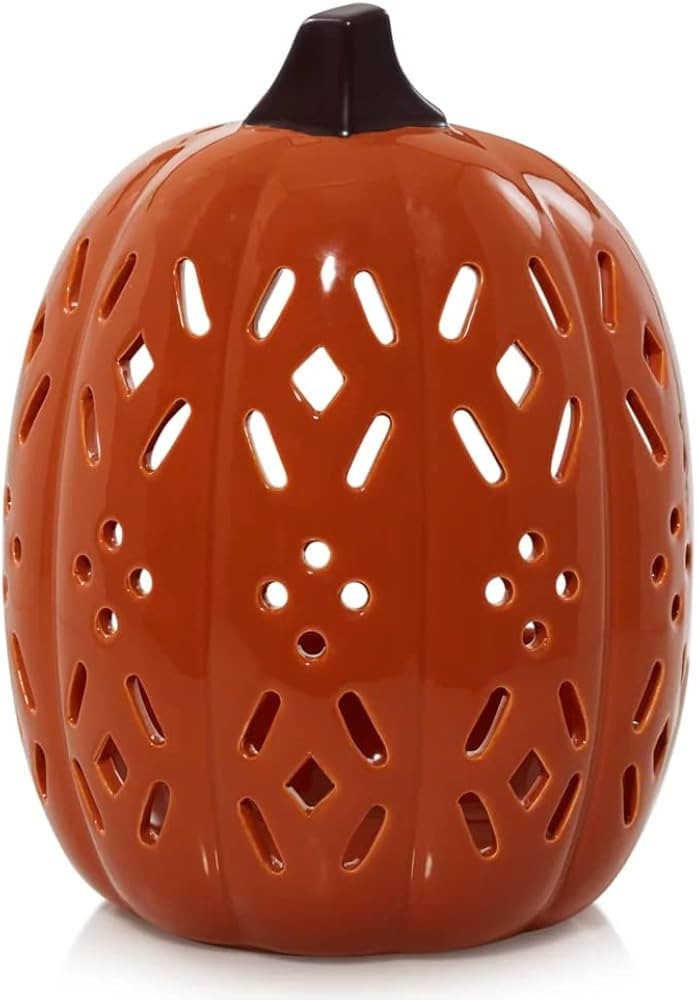 Yankee Candle Orange Pierced Pumpkin Large Jar Candle Holder for Fall, Halloween, Thanksgiving | Amazon (US)