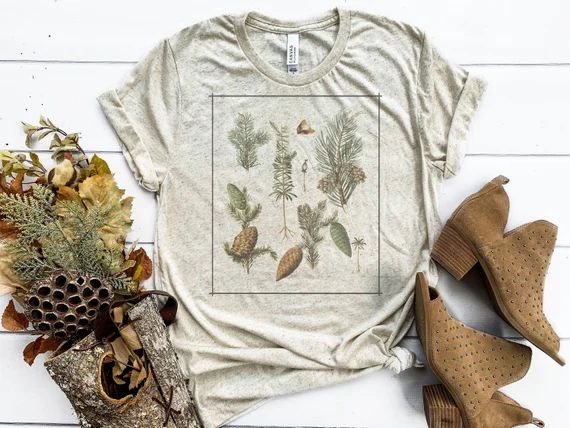 Vintage Pine Tree Chart ©  Nature Tee  Botanist Shirt  | Etsy | Etsy (US)