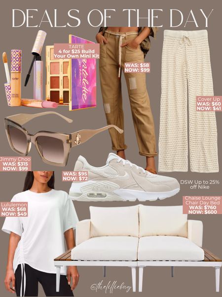 Deals of the day!
- TARTE 4 for $25 create your own mini bundle 
- Aerie 30-70% off almost everything 
- DSW up to 25% off Nike styles 
- Target up to 50% off outdoor 

Sneakers. Makeup deals. Swim cover up. Active wear. Outdoor furniture. 

#LTKSaleAlert #LTKFindsUnder100 #LTKFindsUnder50
