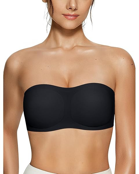 Push Up Strapless Bras for Women Supportive Bandeau Bra Non Slip Wireless No Underwire Padded Tub... | Amazon (US)