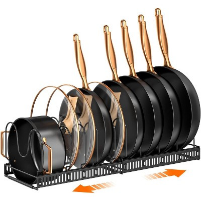 Pots and Pans Organizer, Expandable 11.81"-22.85" Storage Rack with 10 Adjustable Compartments 10 Dividers-Black 22.85*7.54*6.85 | Target