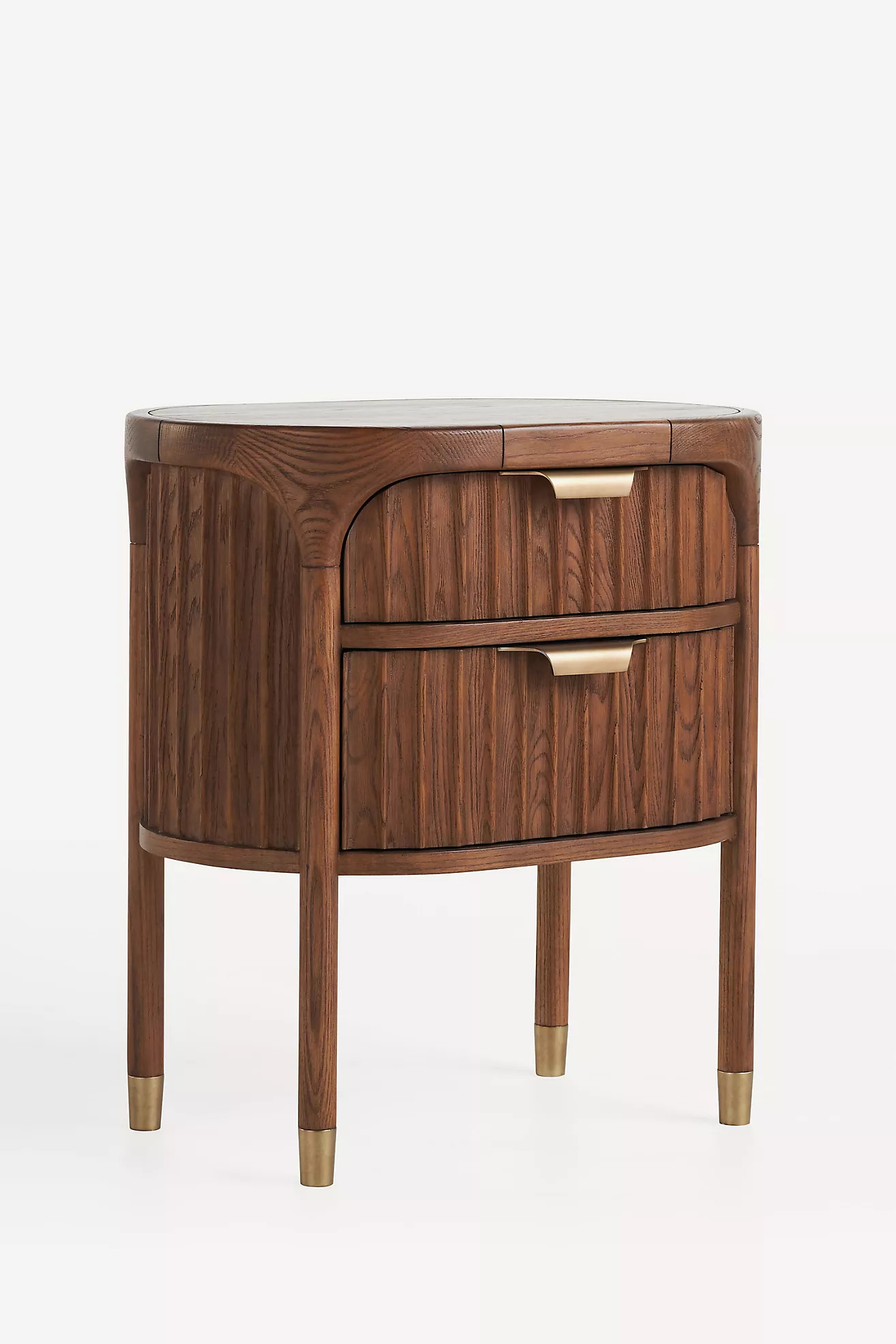 The Isla Fluted-Wood Two-Drawer Nightstand | Anthropologie (US)