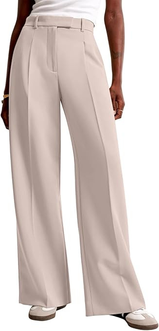 NIMIN Women Wide Leg Pants High Waisted Business Casual Work Trousers Dressy Pants with Pockets | Amazon (US)