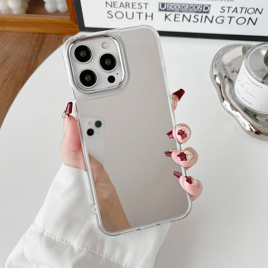 ZTOFERA Mirror Case for iPhone 15 Pro Max, Mirror for Girls Women Makeup, Cute Glossy Hard Mirror... | Amazon (US)