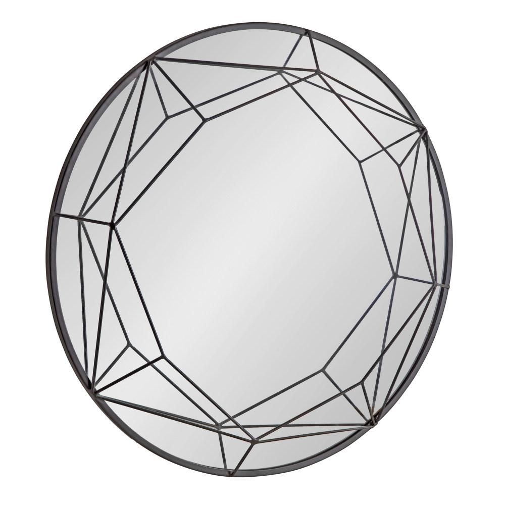Kate and Laurel Medium Round Black Modern Mirror (30 in. H x 30 in. W) | The Home Depot