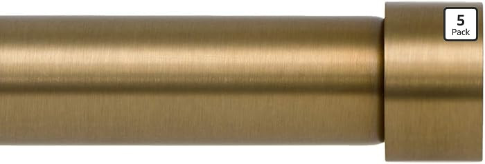 Ivilon Window Curtain Rod End Cap - 1 inch Pole. 120 to 240 Inch. Warm Gold | Amazon (US)
