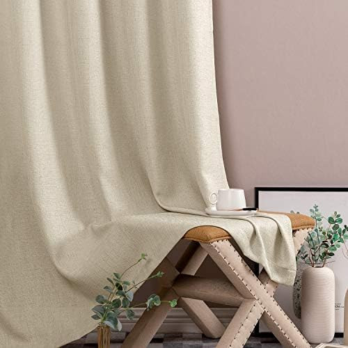 jinchan Privacy Semi Sheer Beige Curtains for Bedroom Casual Weave Window Curtains for Living Roo... | Amazon (US)