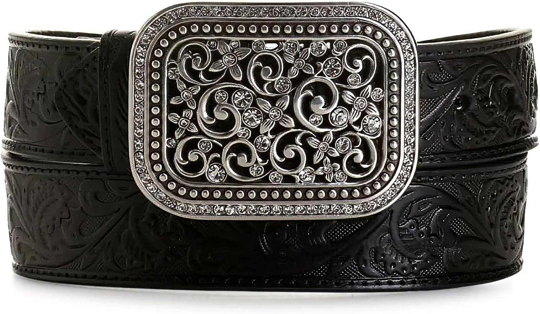 ARIAT Women's Rhinestones Embossed Leather Belt | Amazon (US)