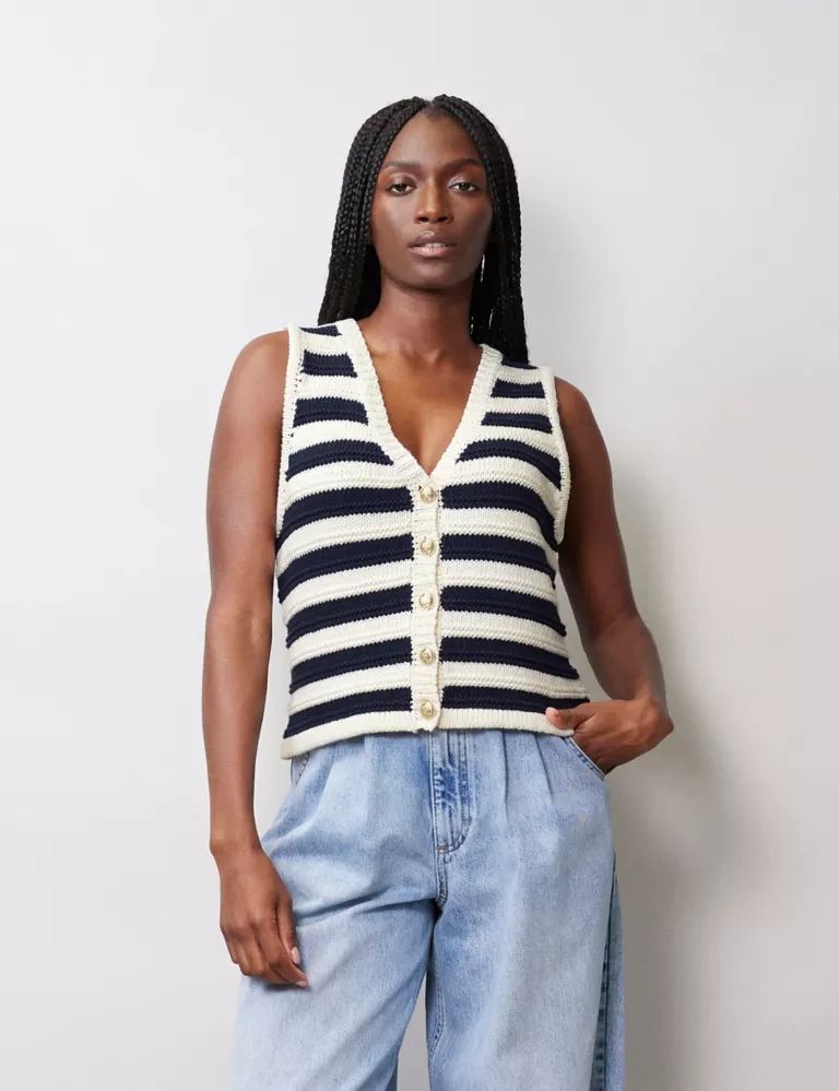 Pure Cotton Striped Cardigan | Marks & Spencer (UK)