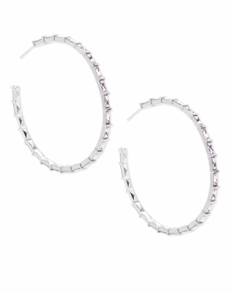 Thora Silver Hoop Earrings in Lilac Crystal | Kendra Scott | Kendra Scott