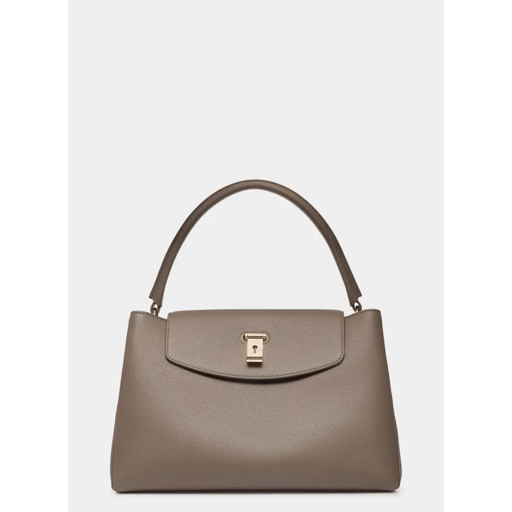 Bally Lock Me Top Handle Bag In Leather in Brown at Nordstrom | Nordstrom