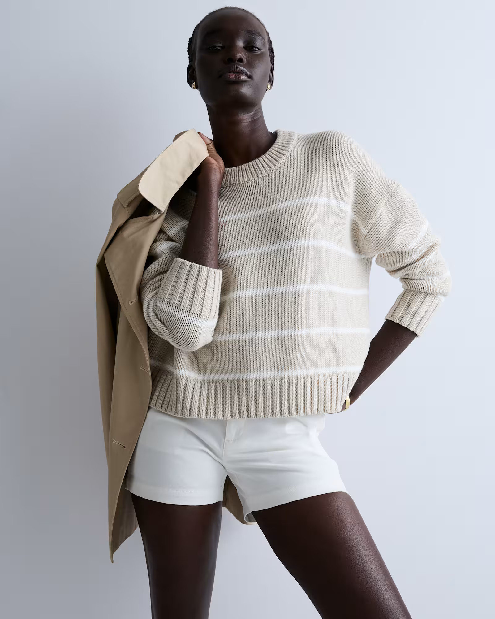 100% Organic Cotton Striped Crew Sweater | Quince