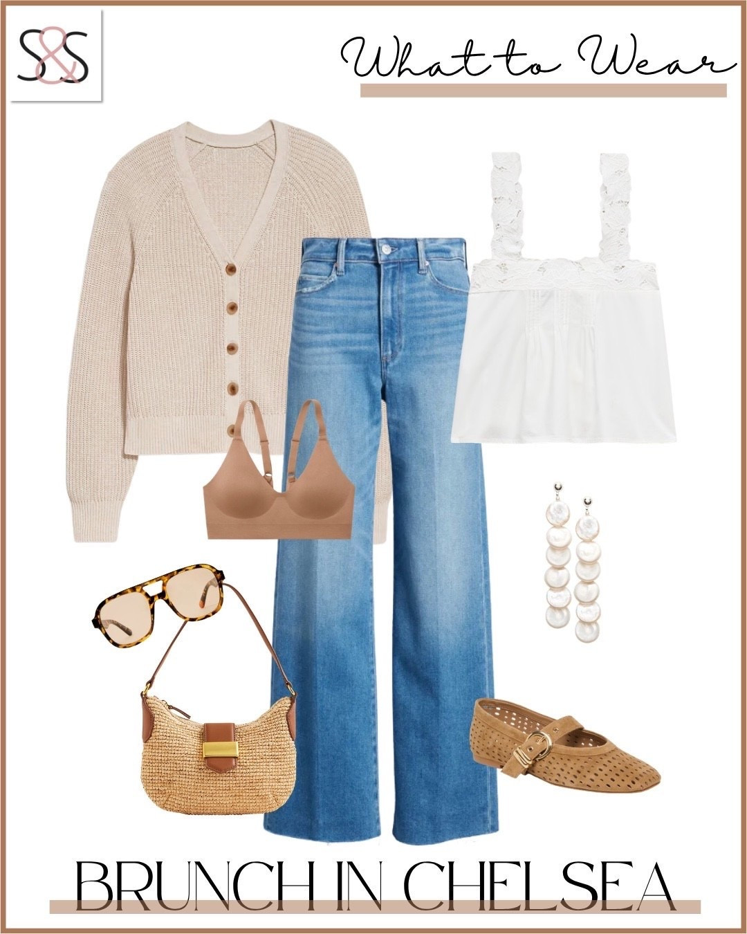 I'm already planning my next Chelsea brunch date around this perfectly cozy cardigan situation.

spring cardigan outfit brunch looks wide leg jeans casual weekend style woven flats neutral tones comfortable fashion

#LTKOver40 #LTKSeasonal #LTKWorkwear