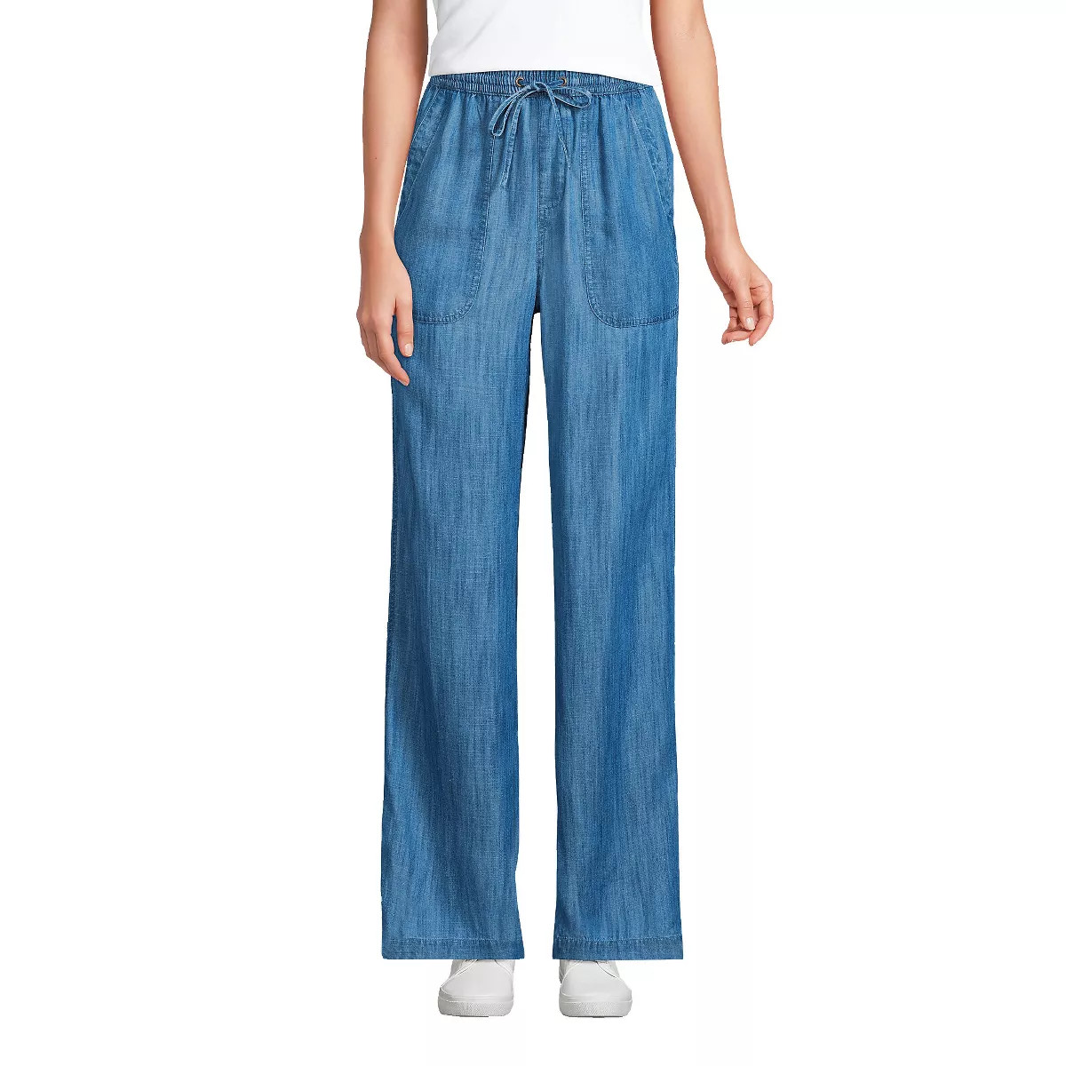 Lands' End Women's TENCEL™ Fiber High Rise Wide Leg Pants | Target