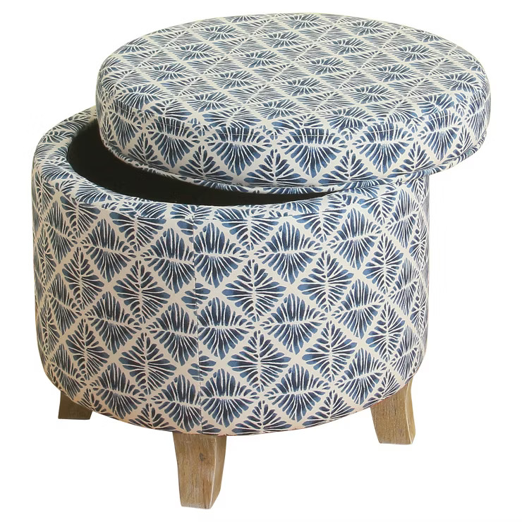 Cole Classics Round Storage Ottoman Flared Wood Leg - HomePop | Target
