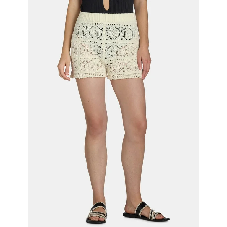 Time and Tru Women's and Women's Plus Cotton Macrame Coverup Shorts, Sizes XS-2X | Walmart (US)