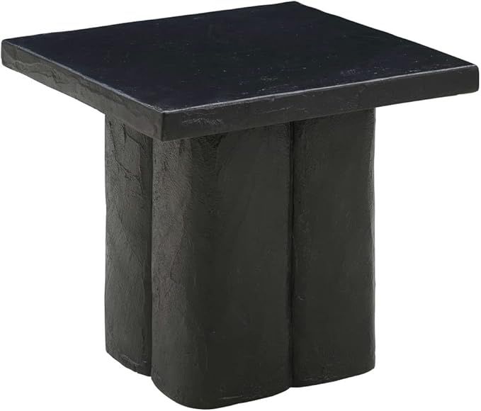 TOV Furniture Kayla Black Concrete Textured Side Table | Amazon (US)