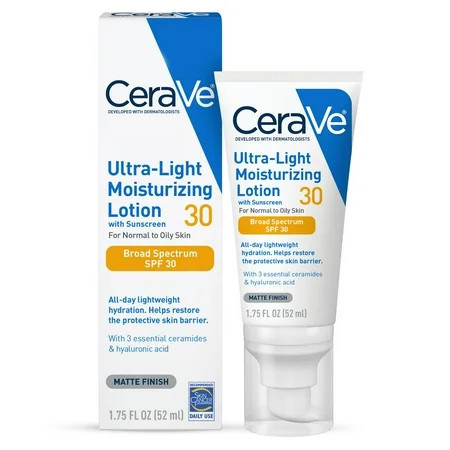CeraVe Ultra-Light Moisturizing Face Lotion with SPF 30 for Normal to Oily Skin, 1.7 fl oz | Walmart (US)