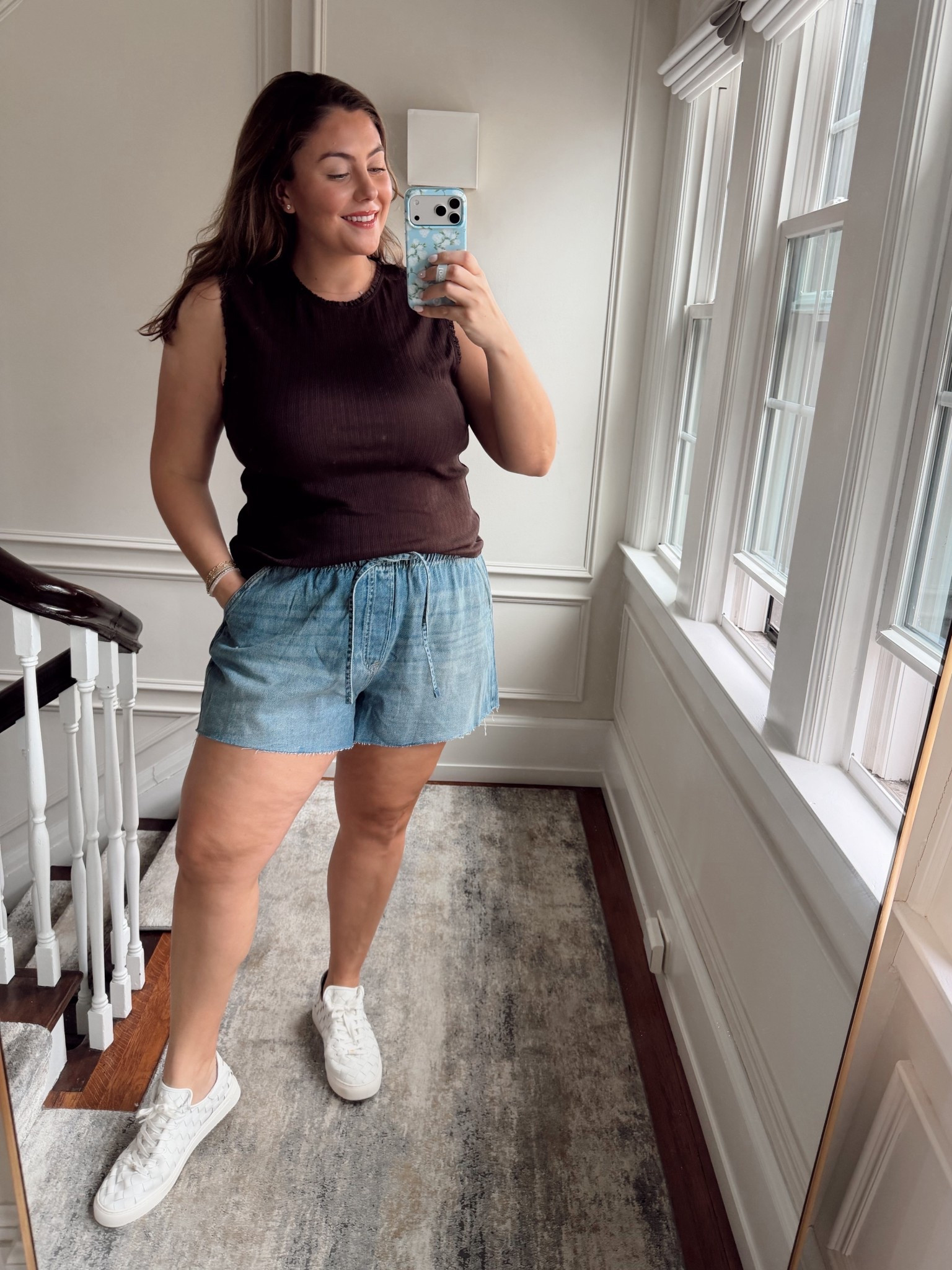 Summer outfit // vacation outfit // shorts // Jean shorts - wearing size XXL in both shorts & tank @gapstyle @Loopy Cases 

#LTKMidsize #LTKSeasonal #LTKTravel