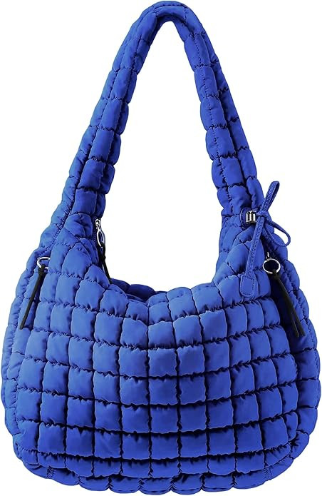 Puffer Quilted Tote Bag for Women Nylon Crossbody Bags Puffy Purse Hobo Large Shoulder Bag Trendy | Amazon (US)