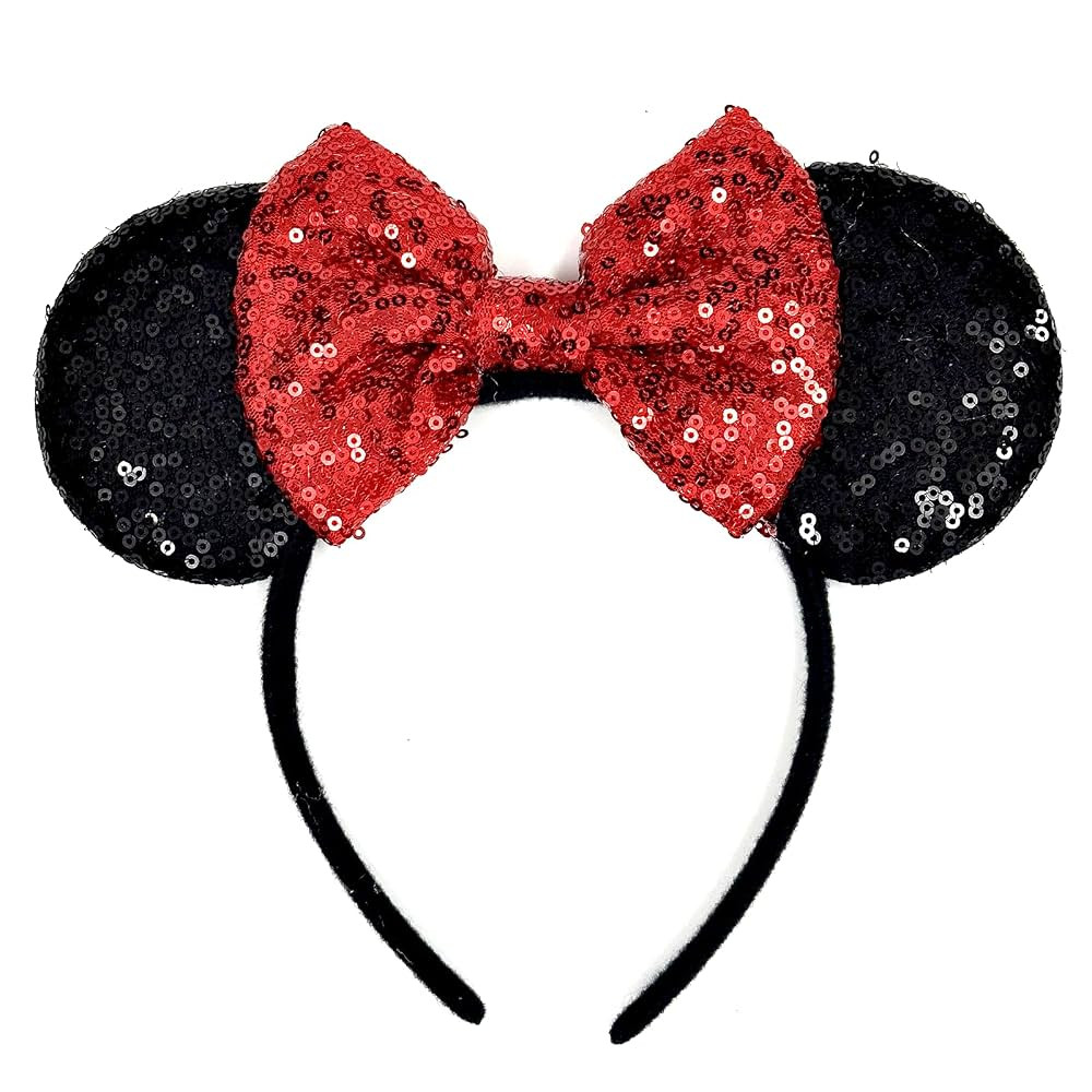 ASHONE Mouse Ears Headbands for Women Groups Mouse Ears Shiny Bows for Birthday Themed Events Acc... | Amazon (US)