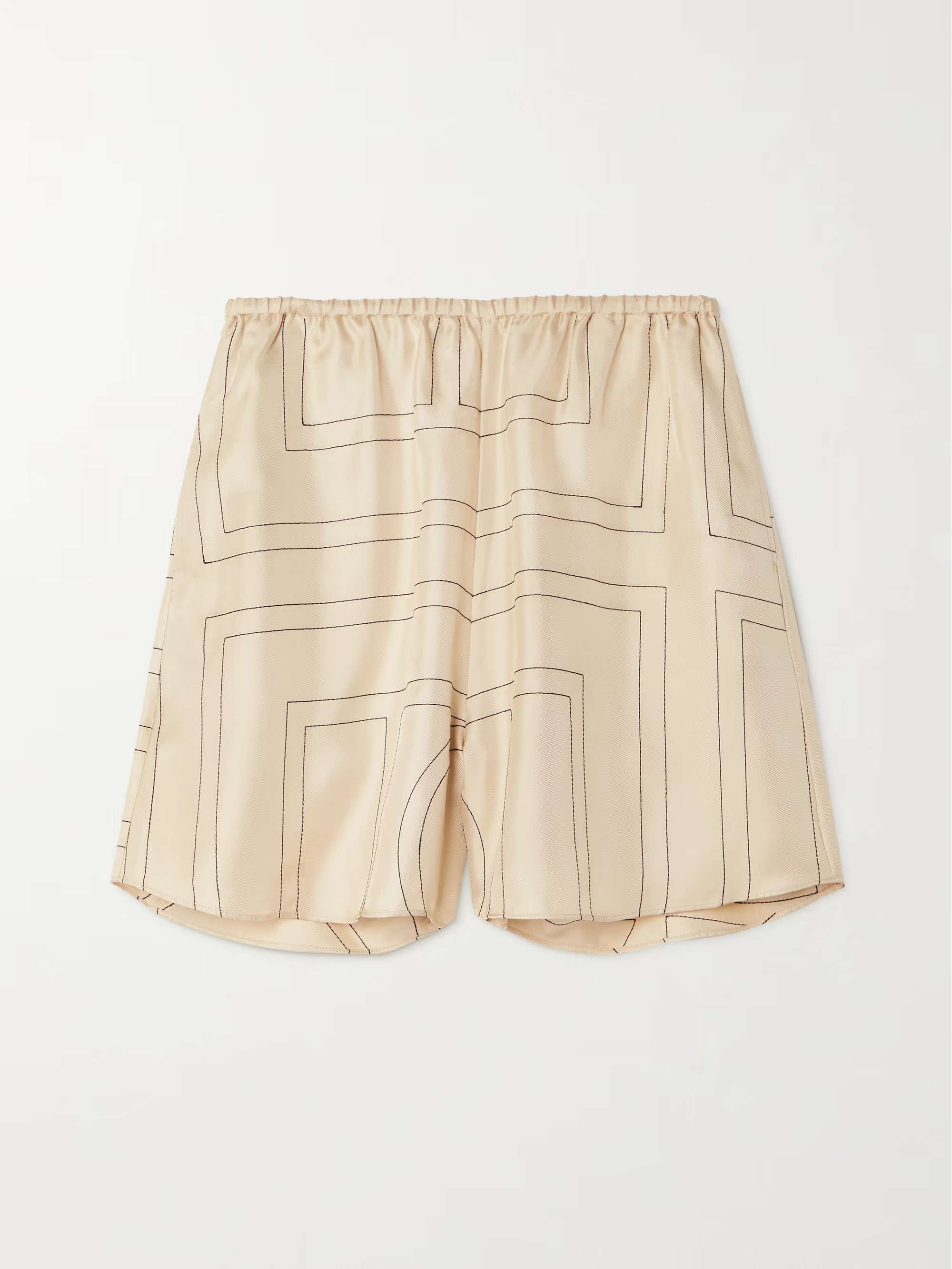 Embroidered silk-twill shorts | NET-A-PORTER (US)