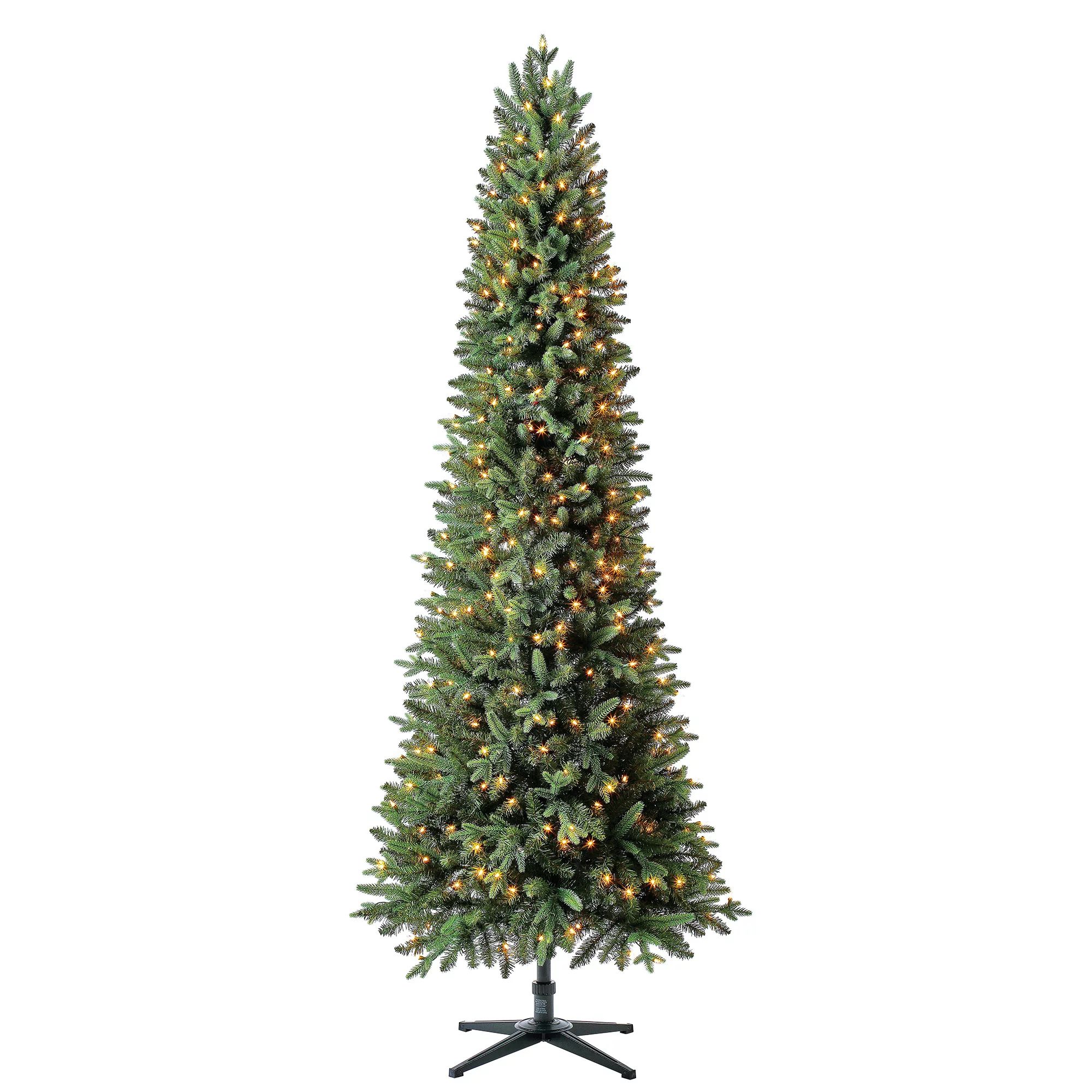 Holiday Time Pre-Lit Sanford Pencil Fir Artificial Christmas Tree, 7.5' | Walmart (US)