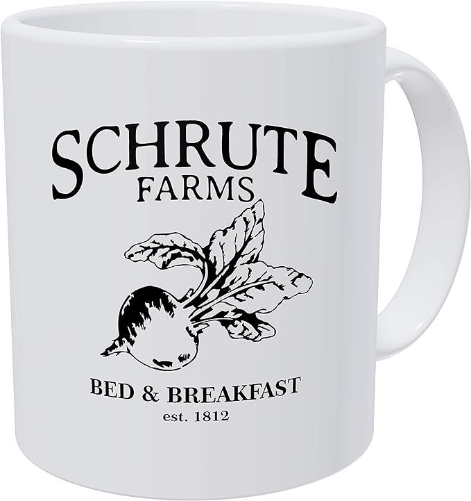 Grafeeks Schrute Farms, Bed And Breakfast Est. 1992, Office 11 Ounces Funny White Coffee Mug | Amazon (US)