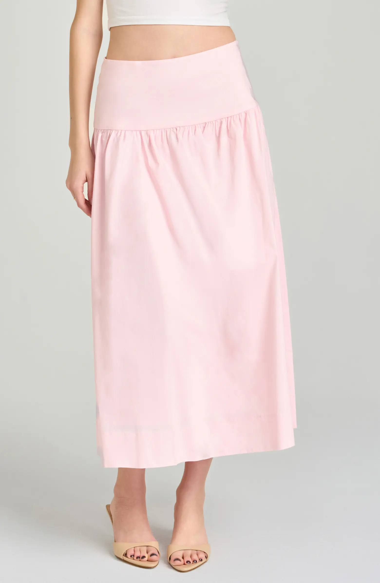 Mia Stretch Cotton Midi Skirt | Nordstrom