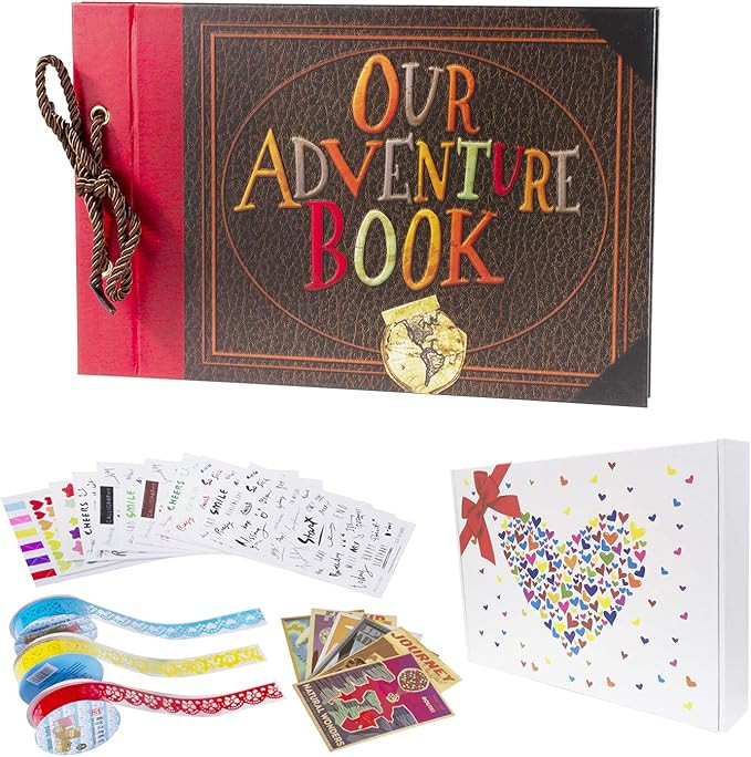 Pulaisen Our Adventure Book Scrapbook Pixar Up Handmade DIY Family Scrapbooking Album with Emboss... | Amazon (US)