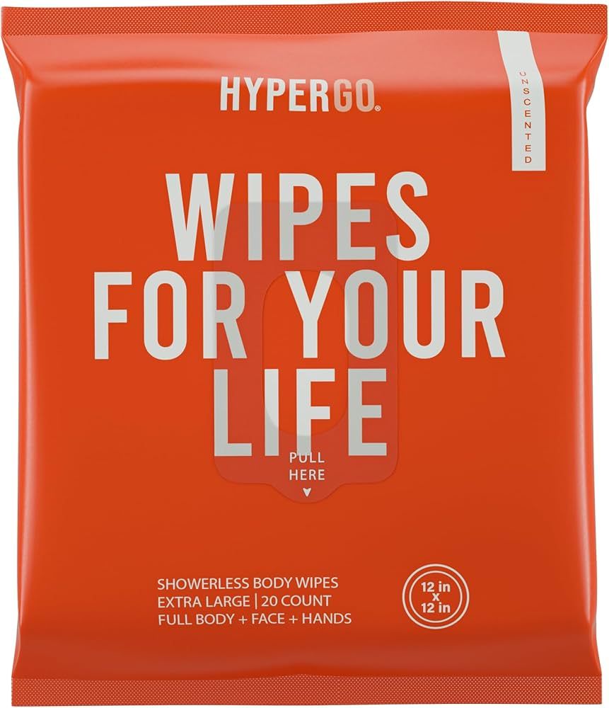 HyperGo Full-Body Rinse-Free Hypoallergenic Biodegradable Bathing Wipes –All Natural, Refreshin... | Amazon (US)