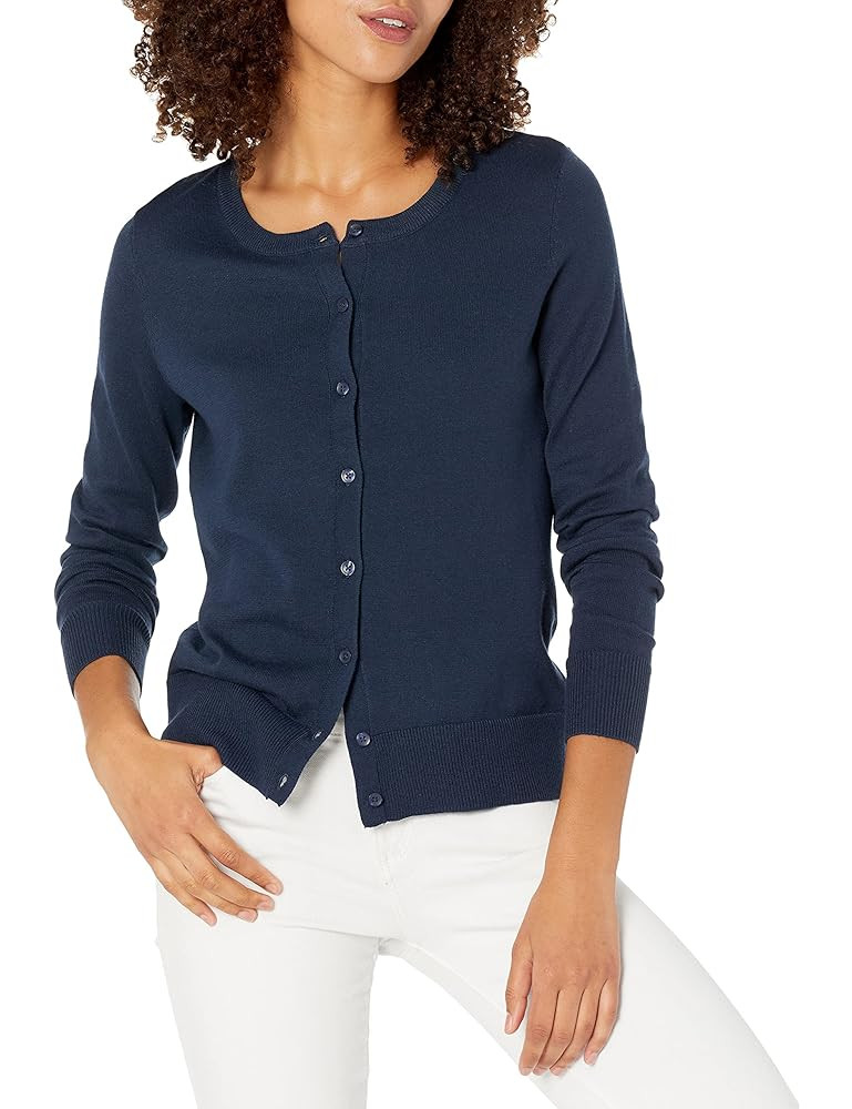 Amazon Essentials Women's Lightweight Crewneck Cardigan Sweater (Available in Plus Size) | Amazon (US)