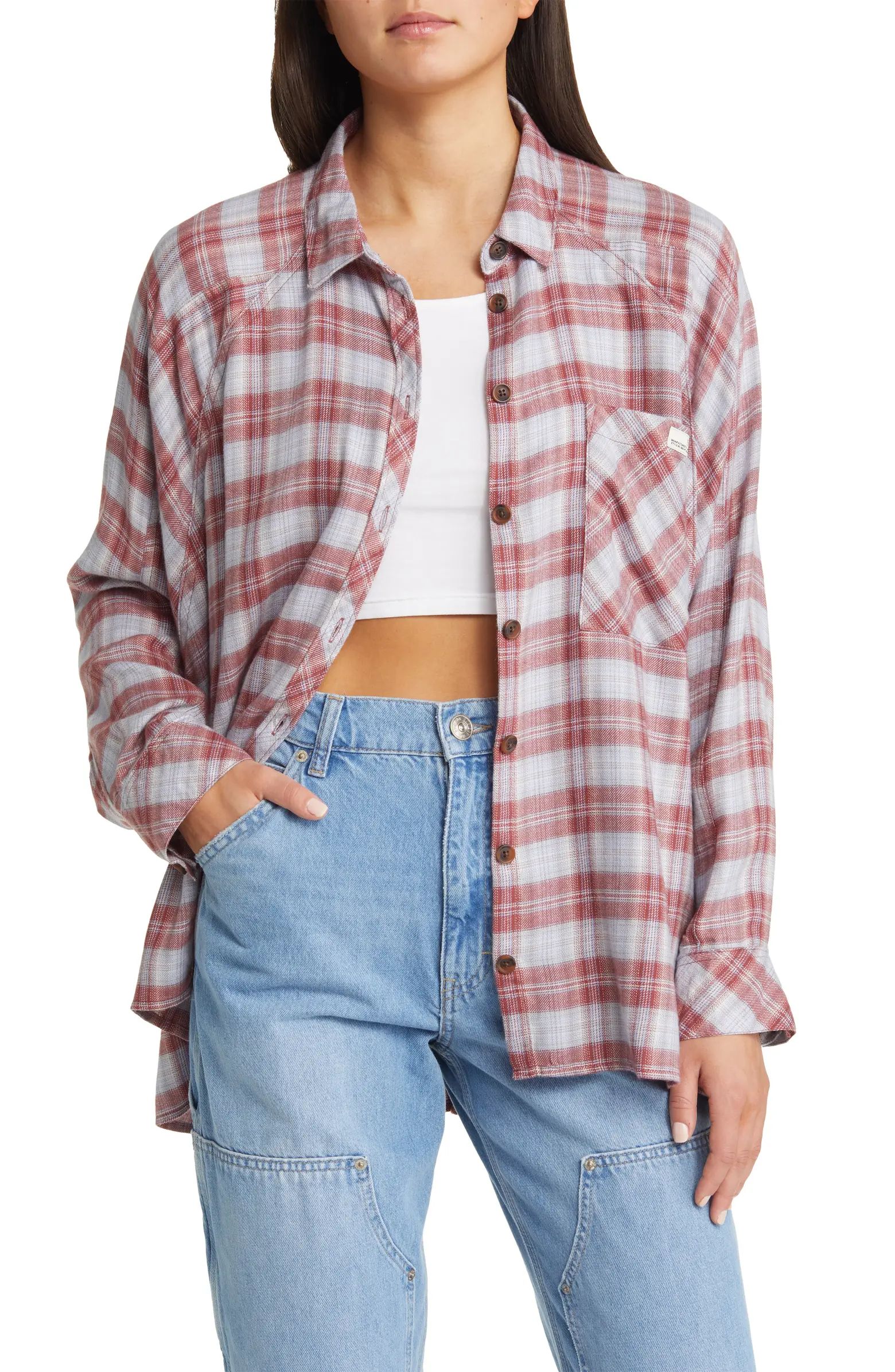 Brendon Plaid High-Low Flannel Button-Up shirt | Nordstrom