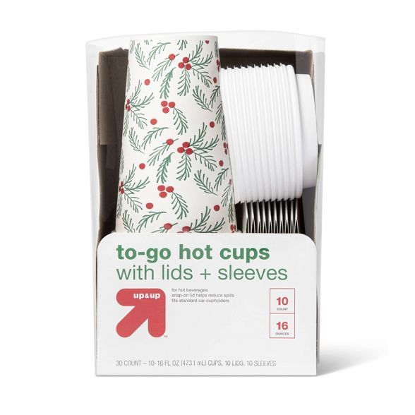 Holiday Disposable Drinkware Hot Cup - 16oz/10ct - up & up™ | Target