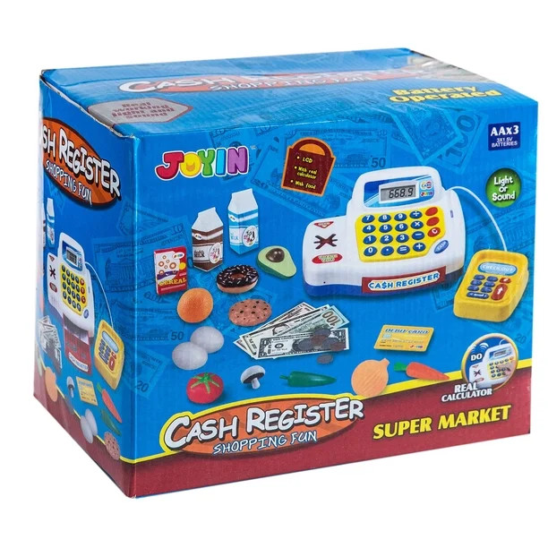 JOYIN 31 PCS Electronic Pretend Play Calculator Cash Register, Kids Cash Register Includes Play M... | Walmart (US)