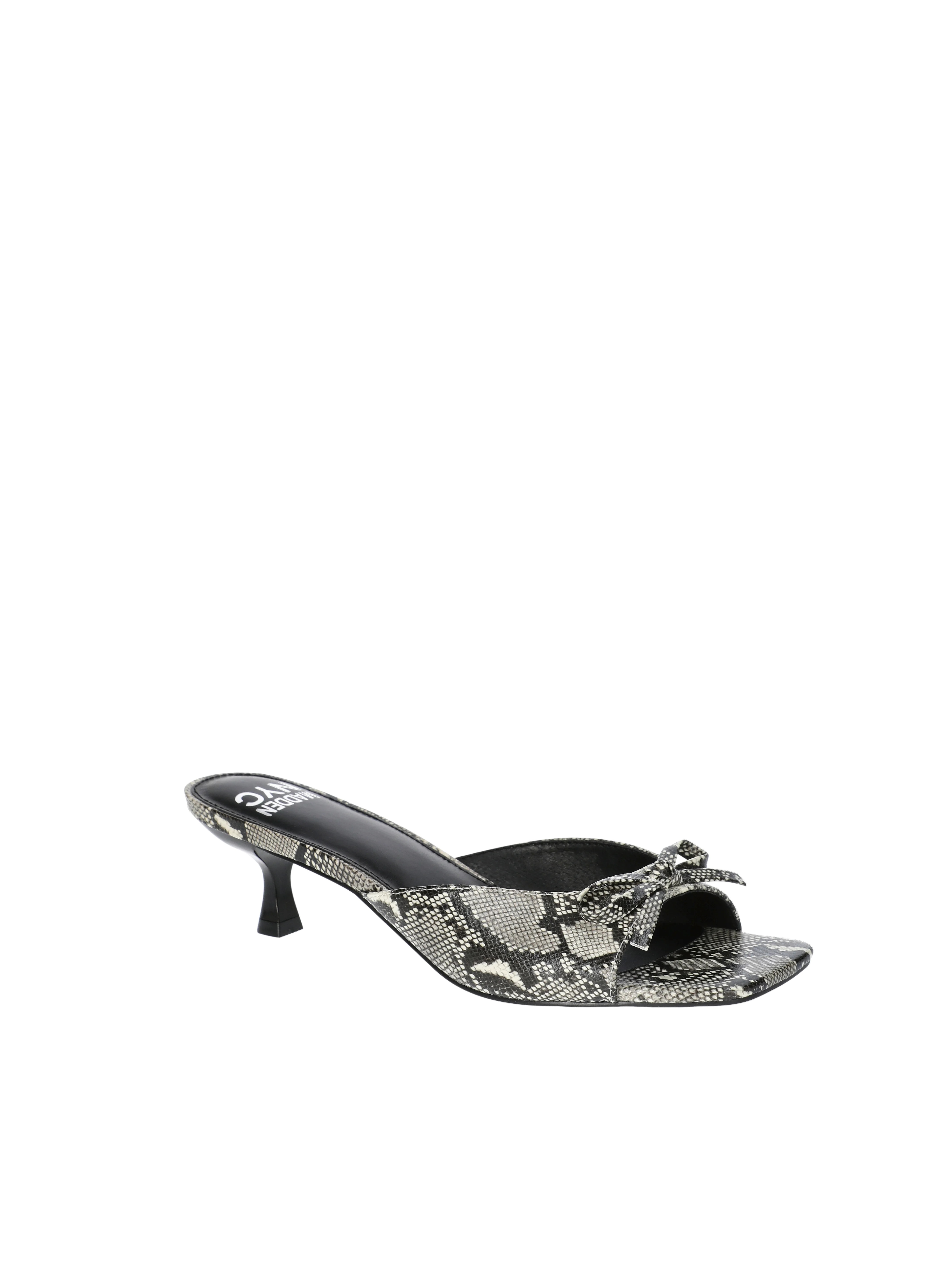 Madden NYC Women's Faux Snakeskin Kitten Heel Sandals with Bow | Walmart (US)
