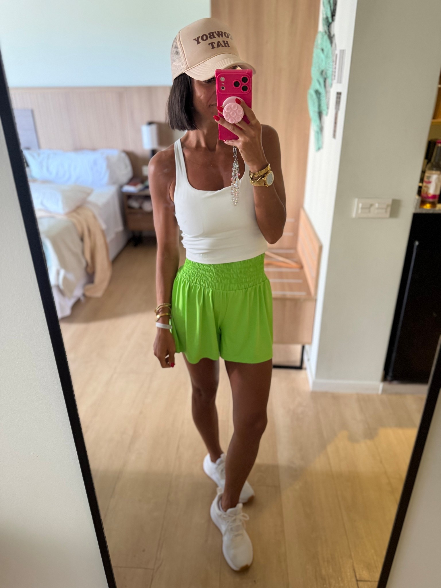 Size small in tank and shorts