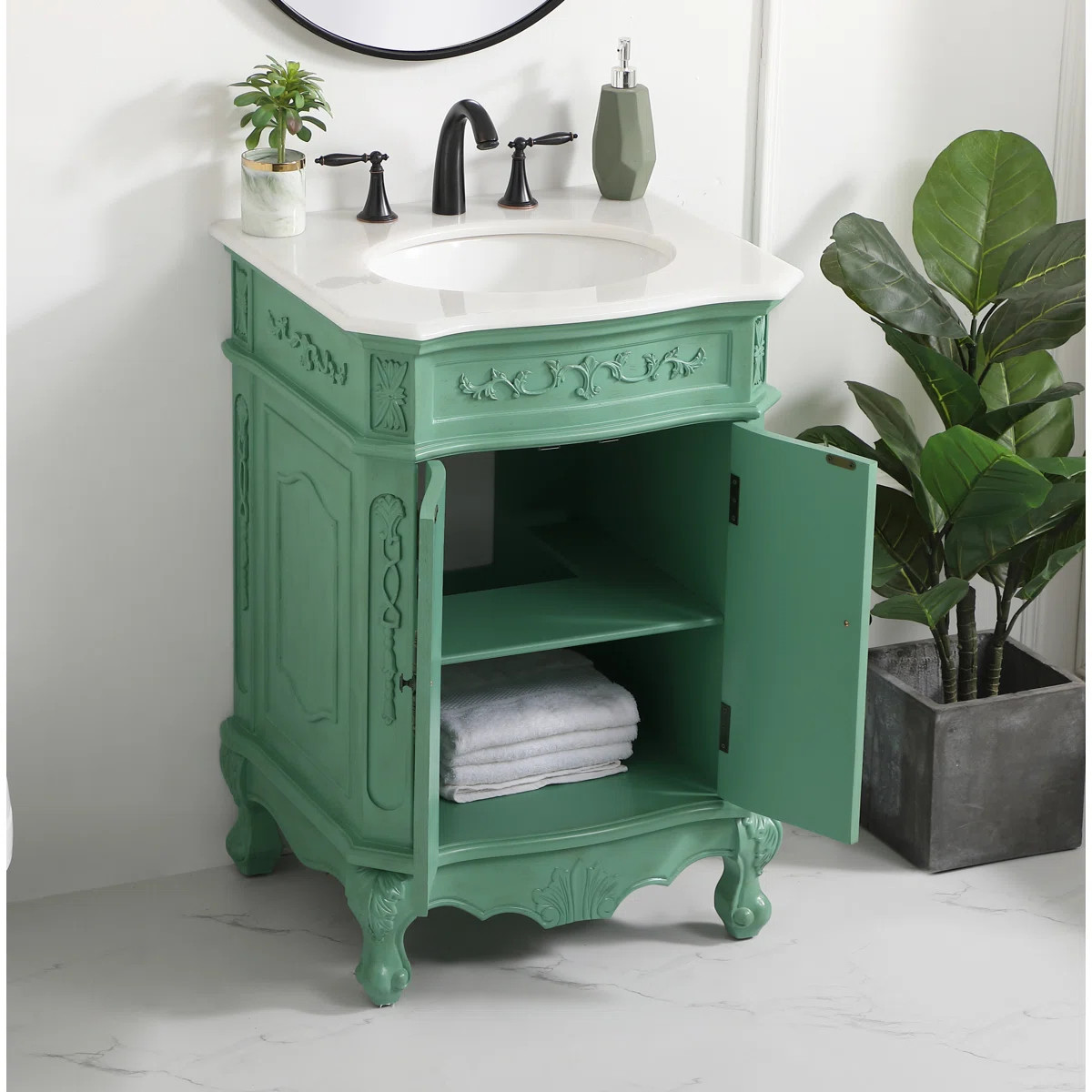 Lunette 24'' Single Bathroom Vanity with Top | Wayfair North America