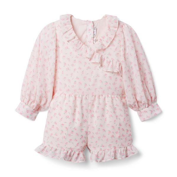 Floral Ruffle Trim Romper | Janie and Jack