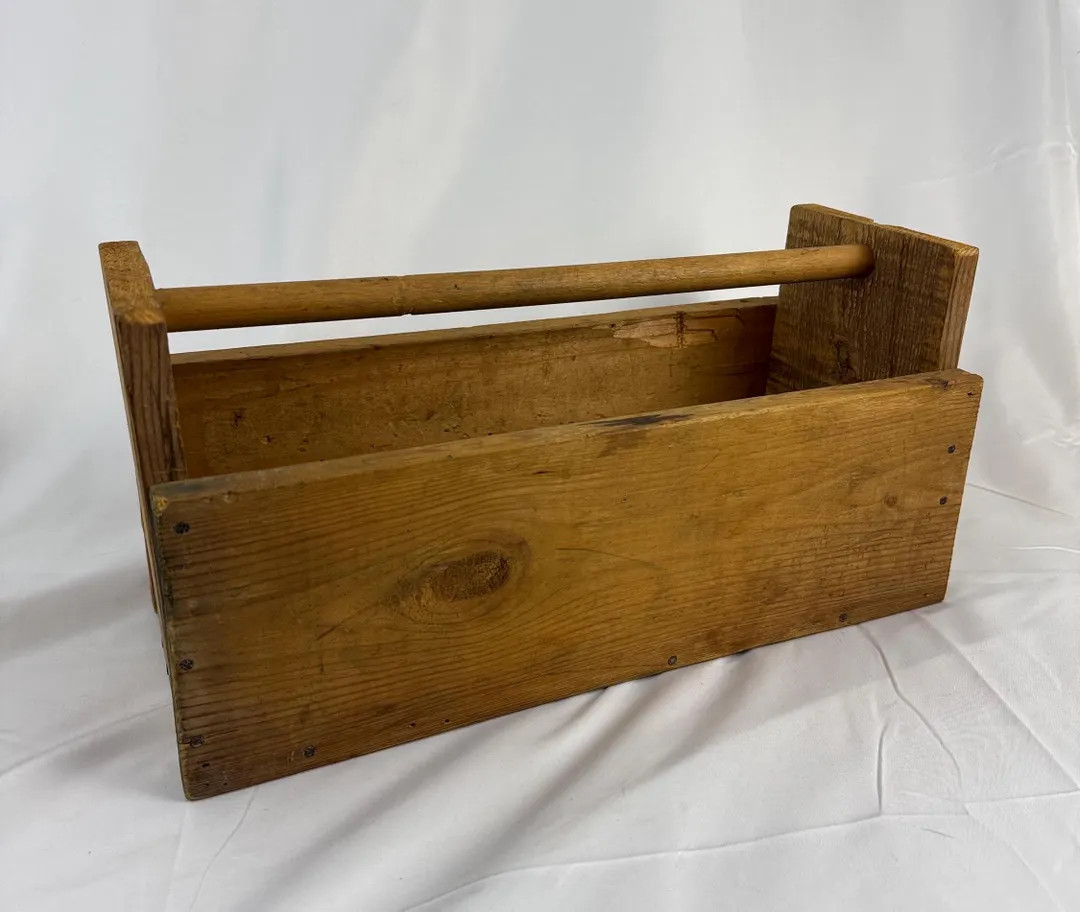 Vintage Primitive Wood Caddy | Sturdy Antique Caddy - Etsy | Etsy (US)