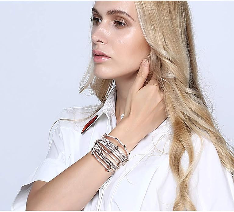 Suyi Women Wrap Bracelet Multilayered Leather Braided Bangle Wrist Cuff Bangles with Magnetic Buc... | Amazon (US)