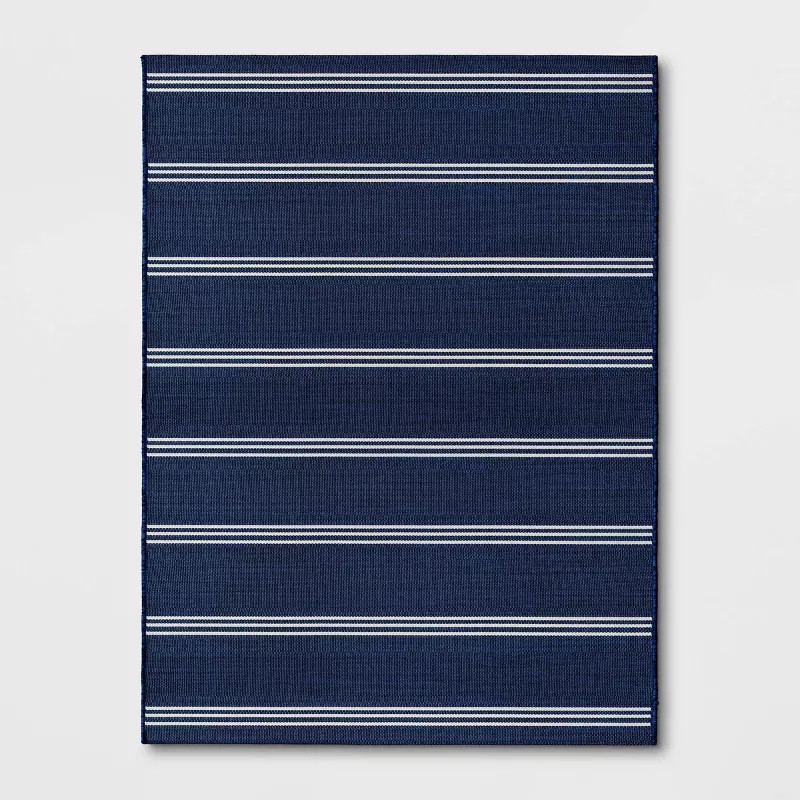 Outdoor Rug Stripe Navy - Threshold™ | Target