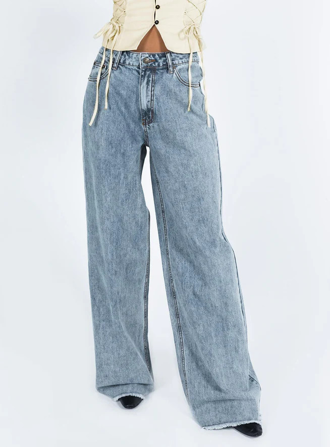 Eivissa Baggy Jeans Faded Denim | Princess Polly US