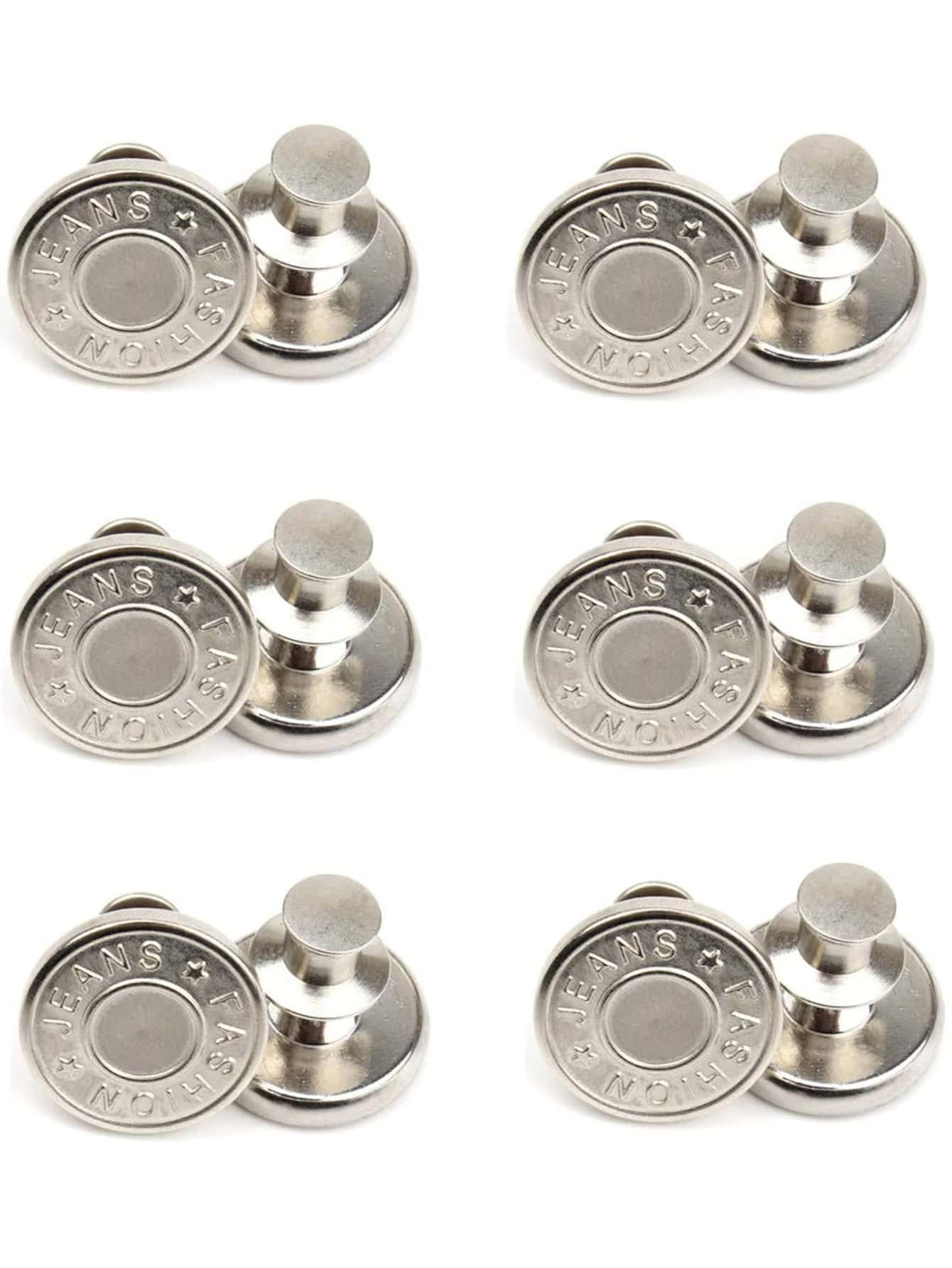 6pcs Detachable Metal Button | SHEIN