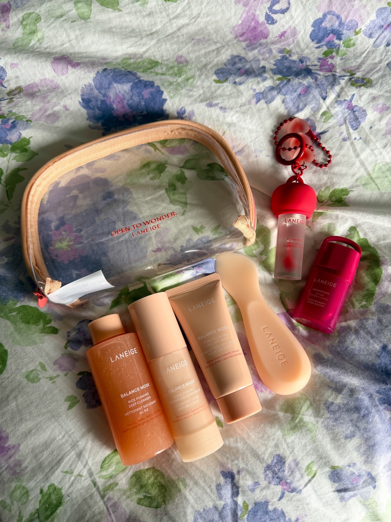 Unboxed a few new arrivals from Laneige to refresh my daily skincare and lip routine. I picked up the Reset to Balance Mode Intro Set because I’ve been so curious about this line and wanted to try the minis before committing to full sizes of everything. I also ordered the Flush Pop Lip Plumper (with the cutest freebie keychain charm!) and the JuicePop Box Hydrating Lip Tint in Electro Berry.

#LTKdayinmylife #LTKBeauty