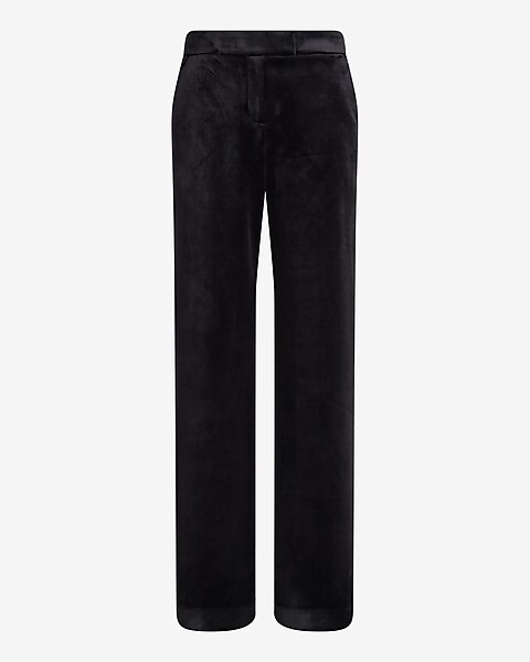 Editor Mid Rise Velvet Relaxed Trouser Pant | Express