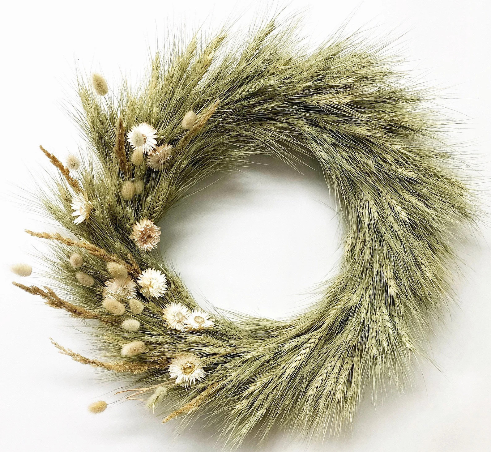 VanCortlandt Farms Natural Dried Handmade Artful Wheat Fields Wreath | Etsy (US)