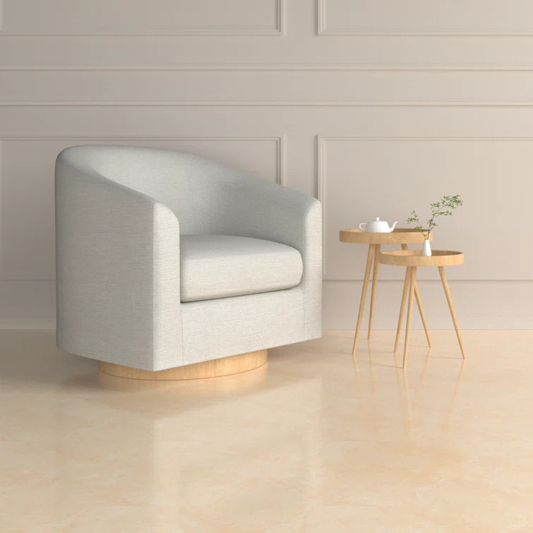 Kanise Upholstered Swivel Barrel Chair, Memory Foam Filled | Wayfair North America